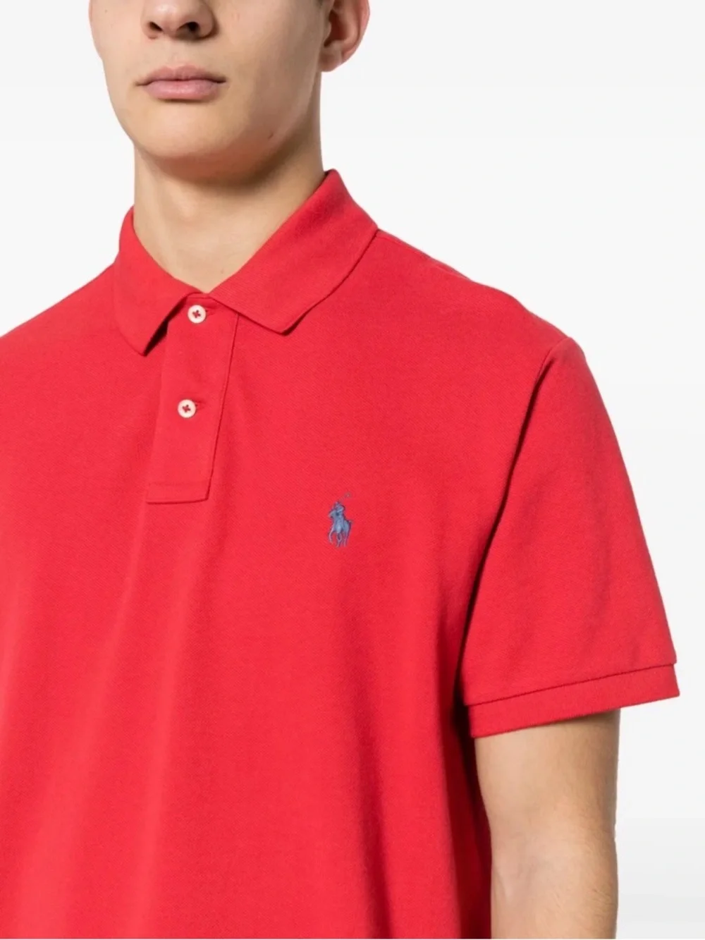 Ralph Lauren Red Polo Shirt with Blue  Logo XXL